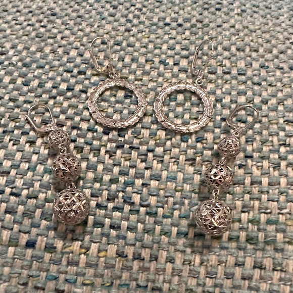 Sterling Silver 925 Dangle Drop Earrings Bundle - Picture 2 of 9